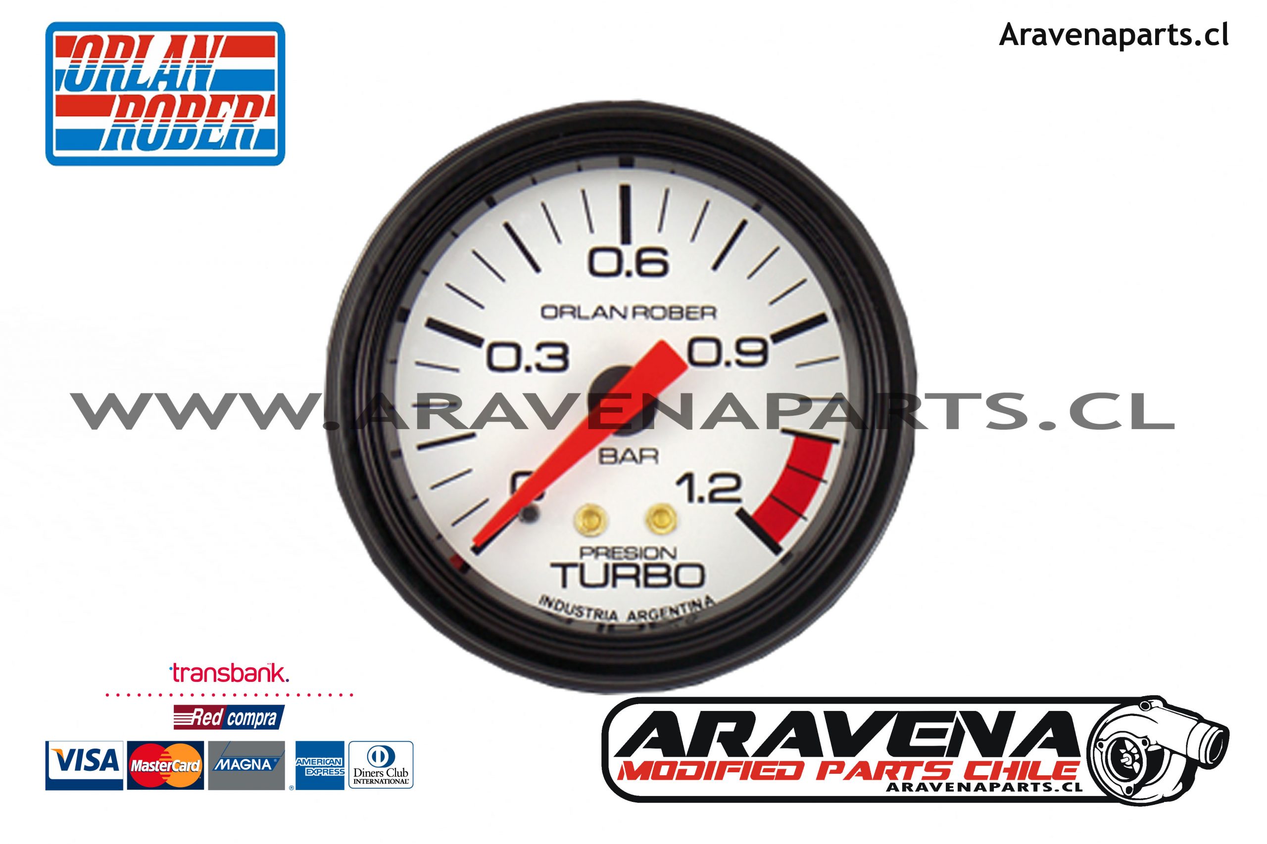 Reloj ORLAN ROBER Presión Turbo 1.2BAR 52mm Mecanico Linea Classic 612 H 12  - Aravena Parts