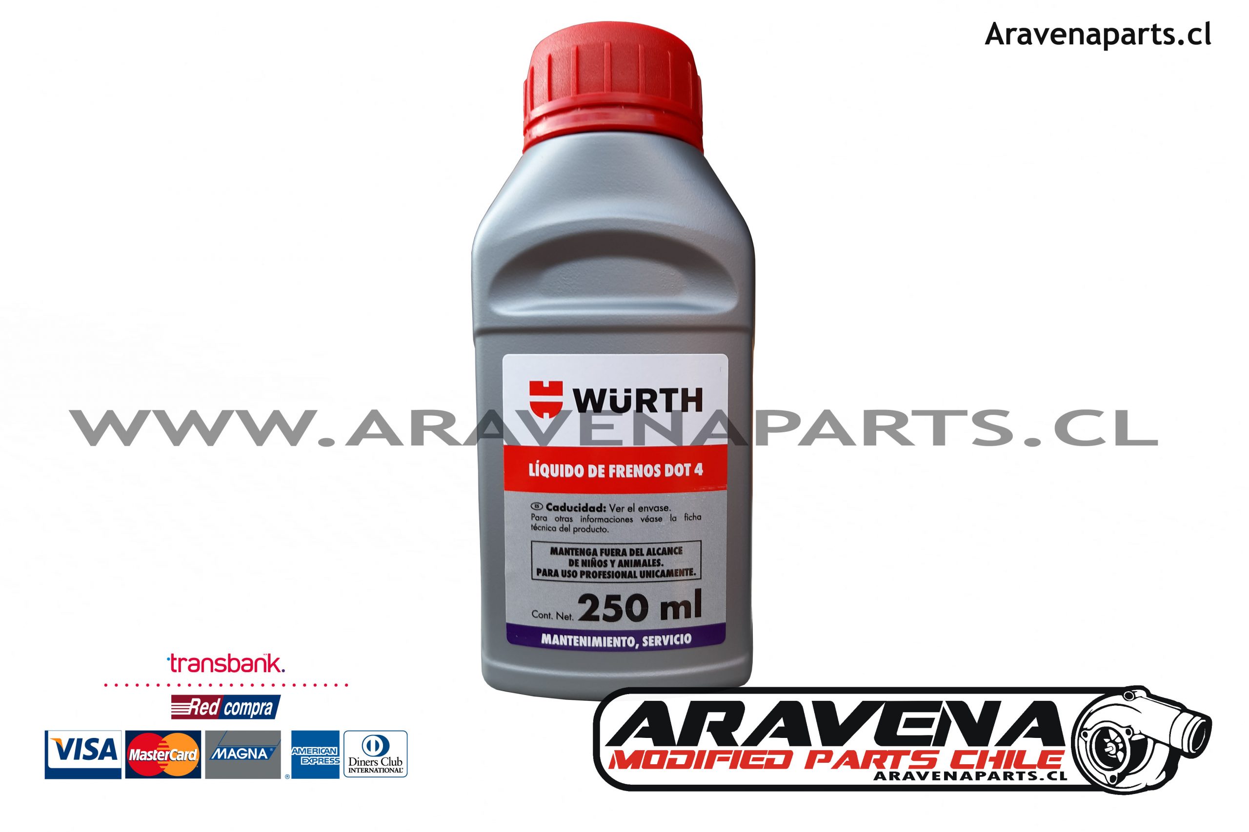 Wurth Liquido de Freno DOT 3 Y 4 250ml - Aravena Parts