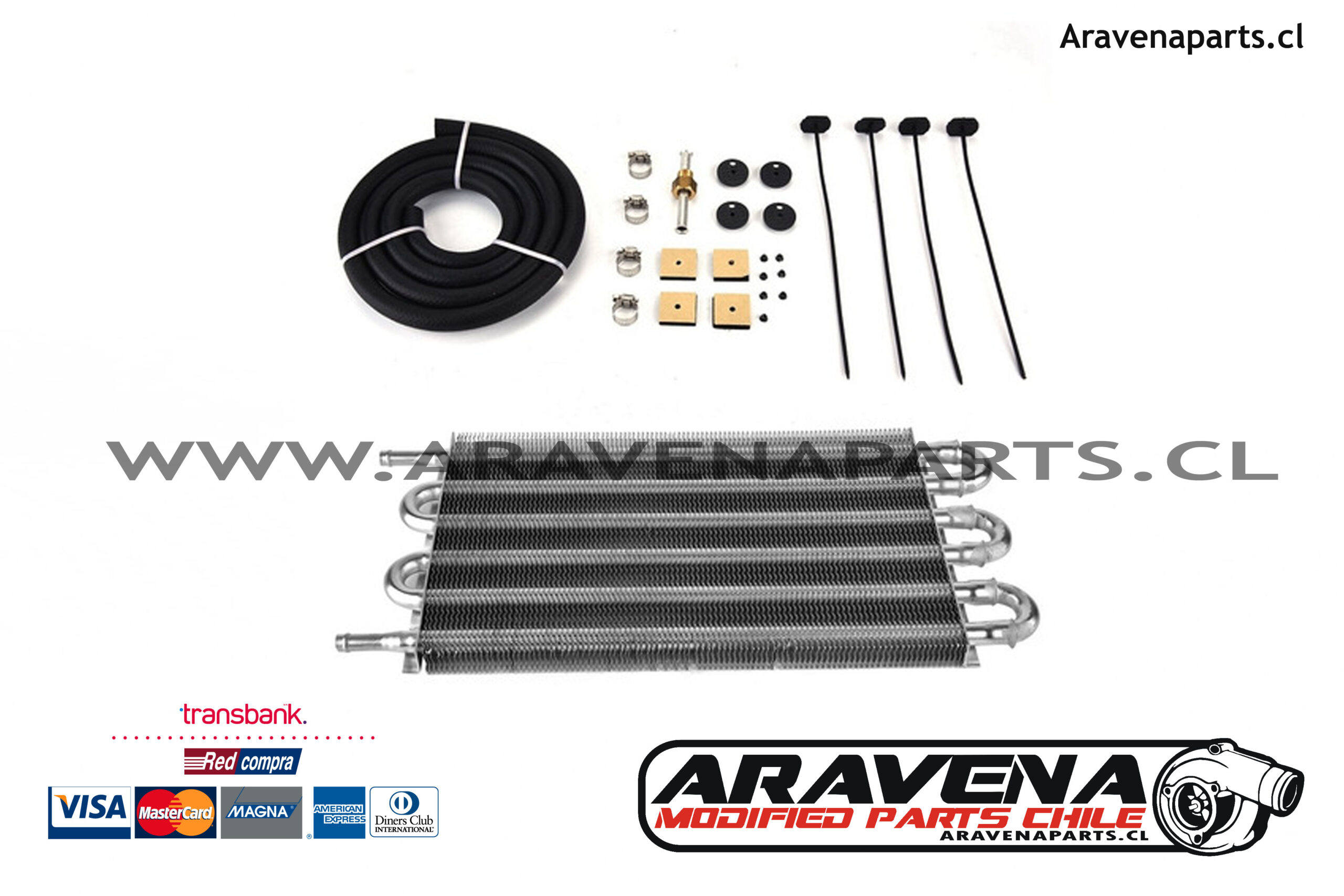 Kit enfriador Aceite 16 celdas An10 con Relocalizador - Aravena Parts