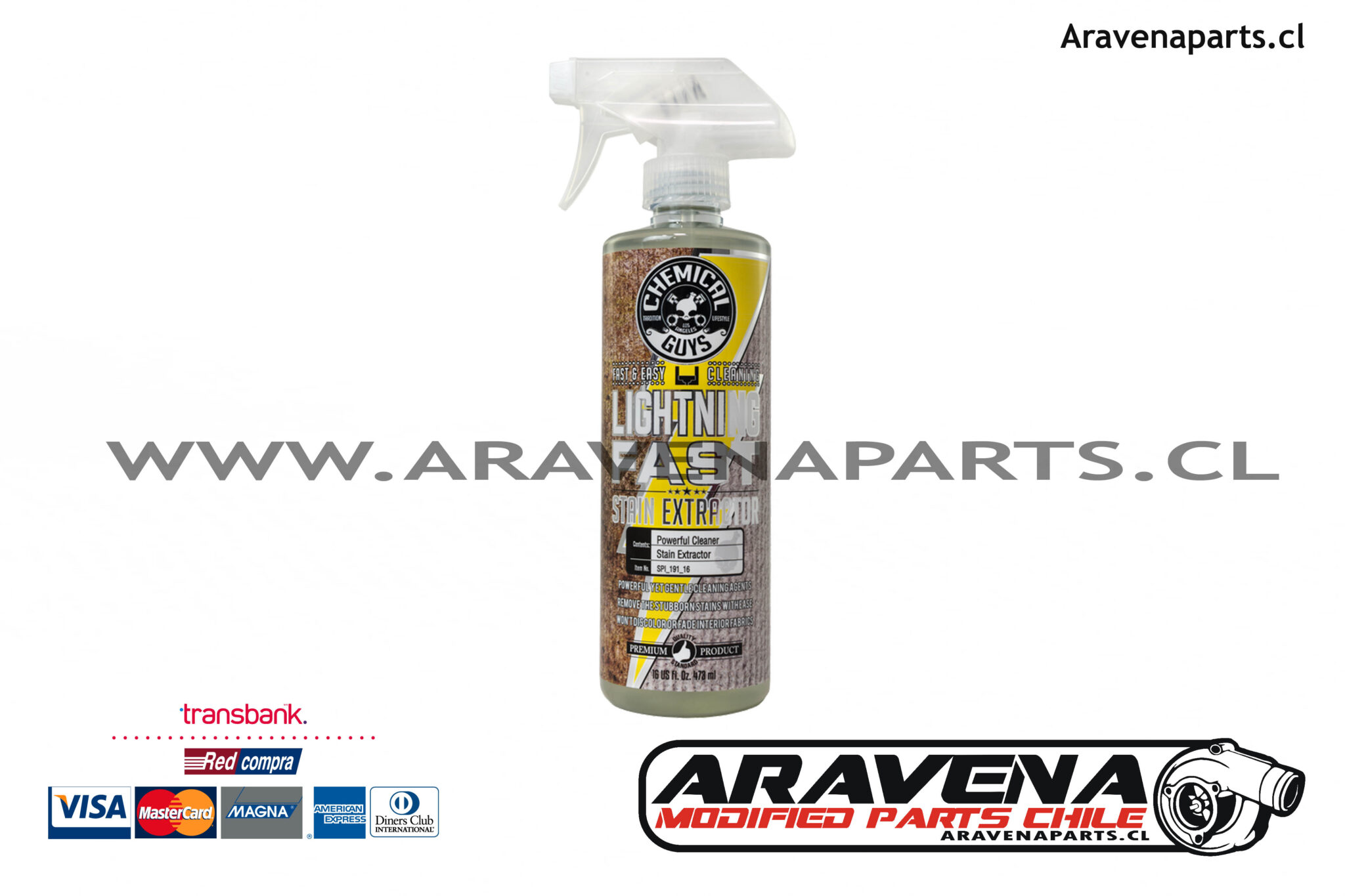 Chemical Guys Lightning Fast Stain Extractor For Fabric 16oz Aravena