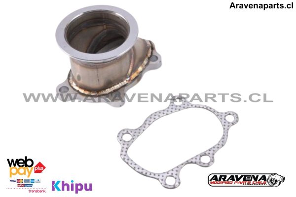 Flange Turbo Adaptador a V band 2.5" Down Pipe Gt25 Gt28 T25 T28 - Imagen 4