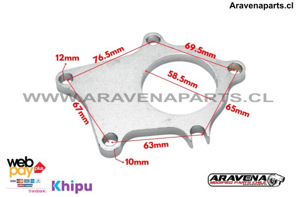 Flange Turbo T3/T4 Down Pipe - Imagen 2